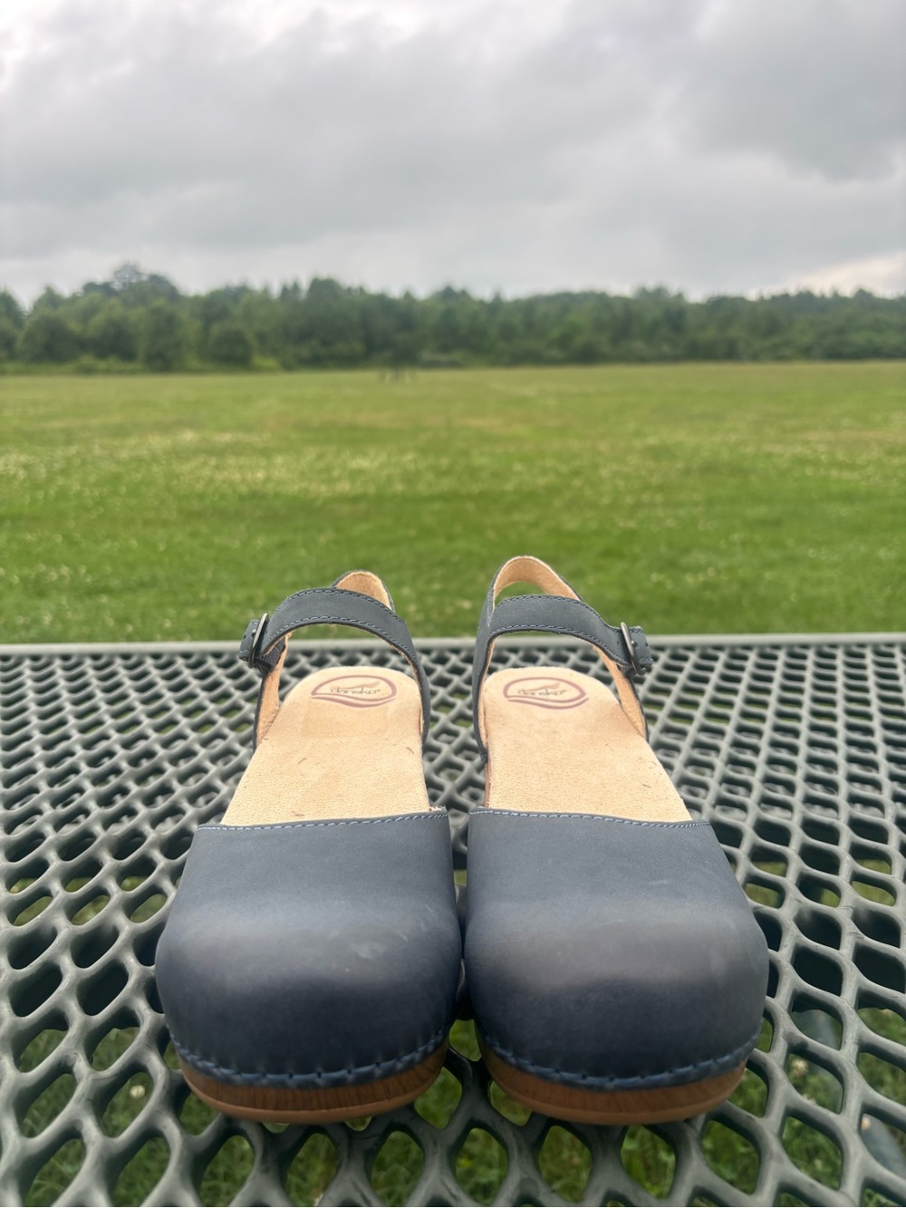 Dansko Sam Mary Jane Clogs Denim Burnished Nubuck Sandals Work Shoes 38 7.5-8 - Picture 3 of 10